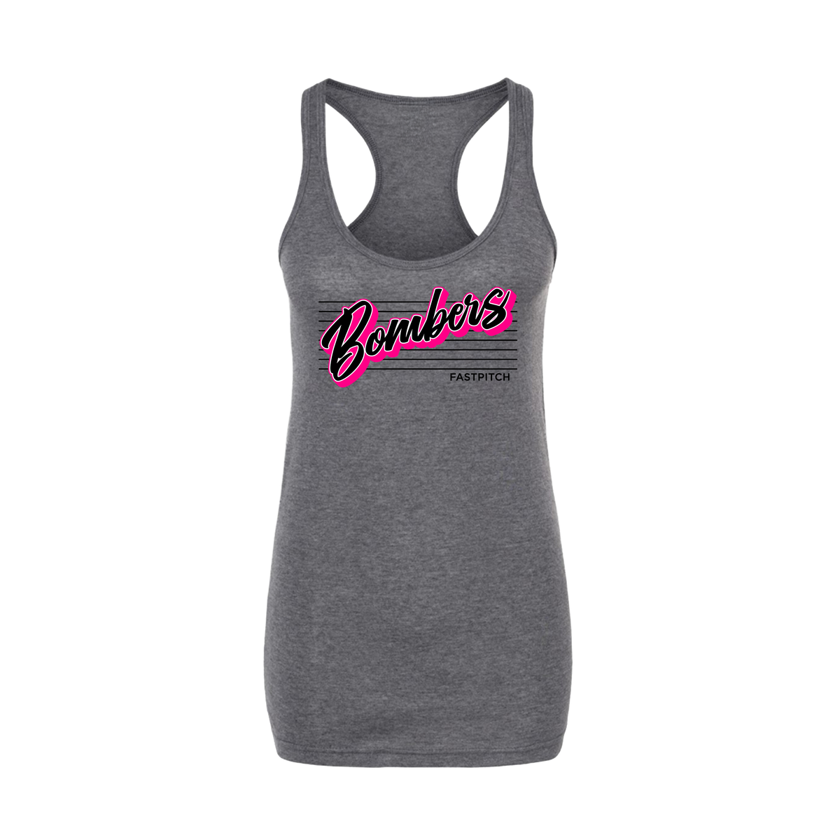 Back Road Bombers Fastpitch (Bear)- Women's Tank Top 3 (Heather Charcoal)