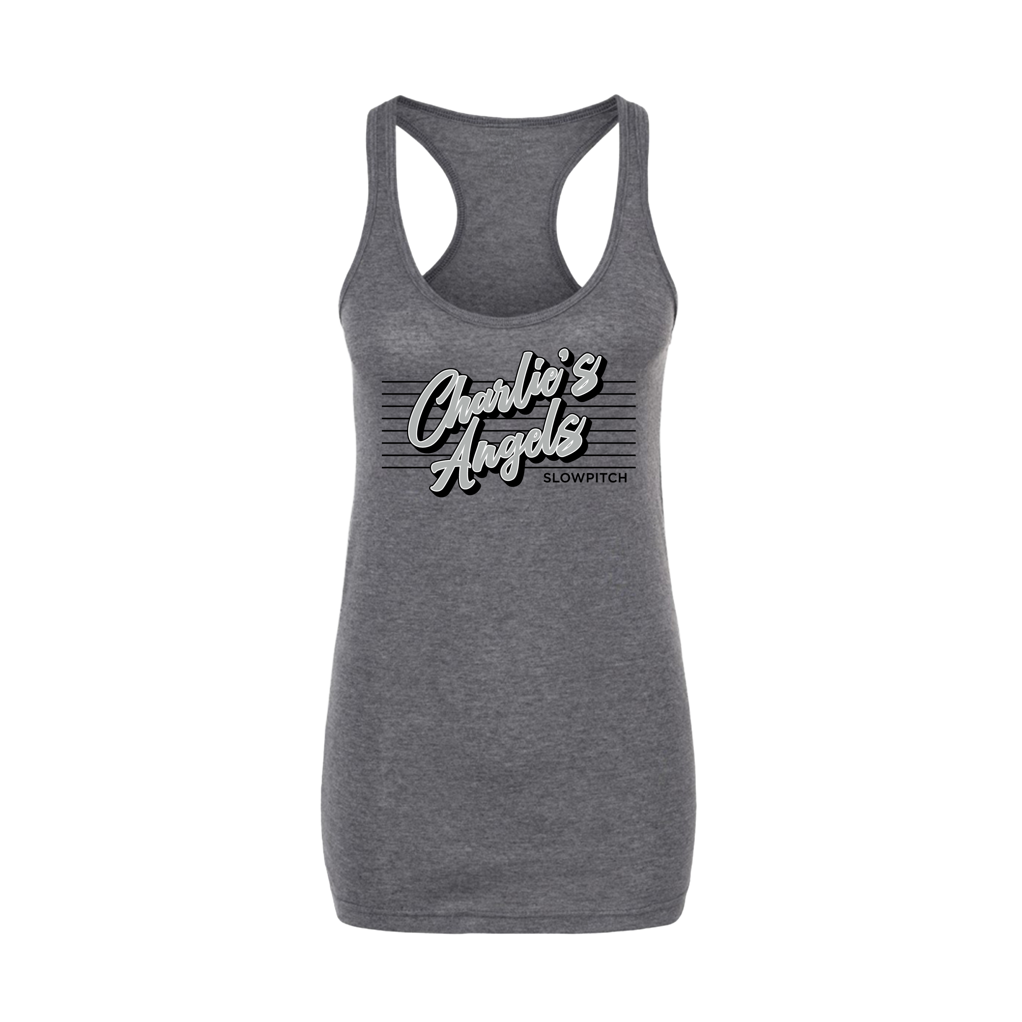 Charlie's Angels (Arnold) Slowpitch- Women's Tank Top 3 (Heather Charcoal)