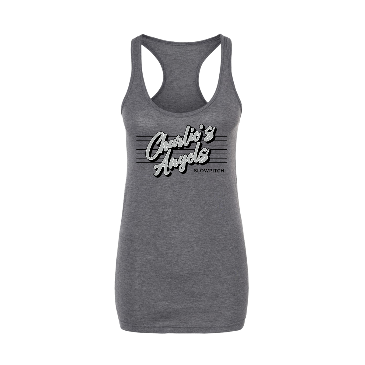 Charlie's Angels (Arnold) Slowpitch- Women's Tank Top 3 (Heather Charcoal)