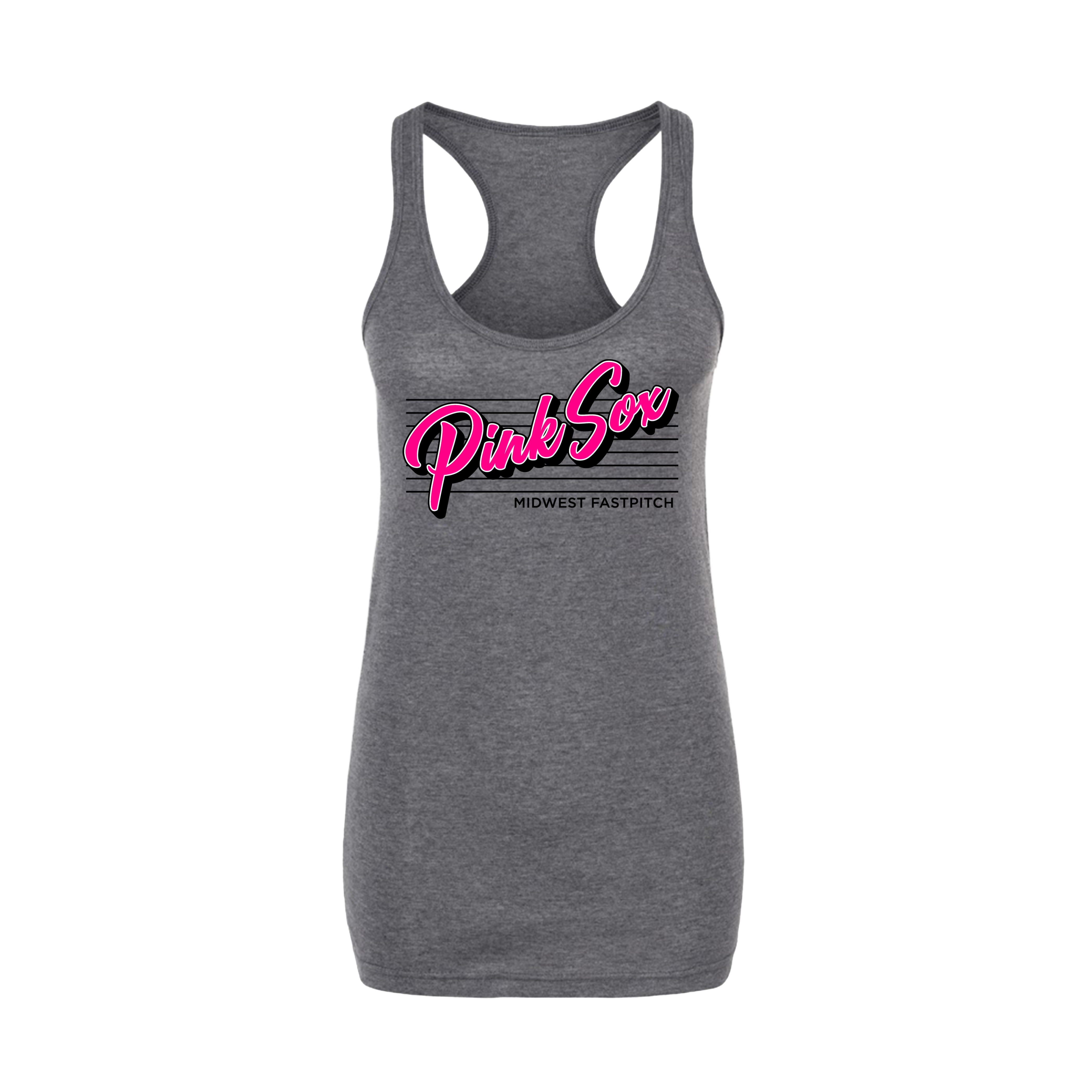 Midwest Pink Sox Fastpitch (Cameron) 2026- Women's Tank Top 3 (Heather Charcoal)