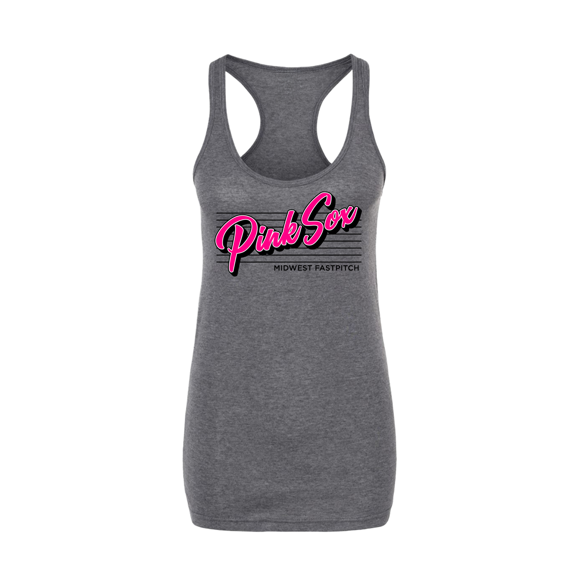 Midwest Pink Sox Fastpitch (Cameron) 2026- Women's Tank Top 3 (Heather Charcoal)