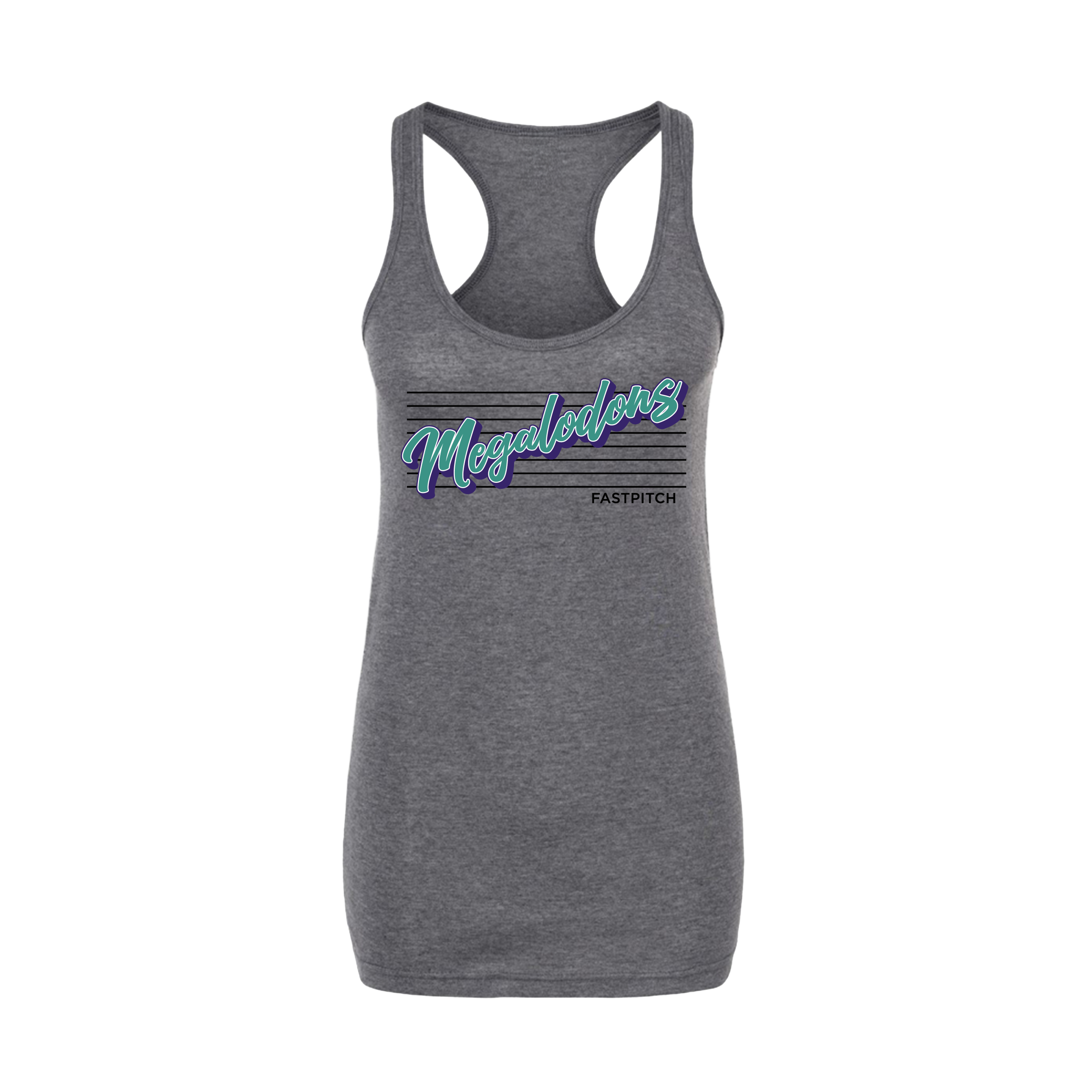 Megalodons Fastpitch (Padilla) 2026- Women's Tank Top 3 (Heather Charcoal)