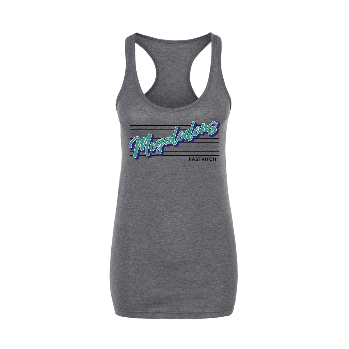 Megalodons Fastpitch (Padilla) 2026- Women's Tank Top 3 (Heather Charcoal)