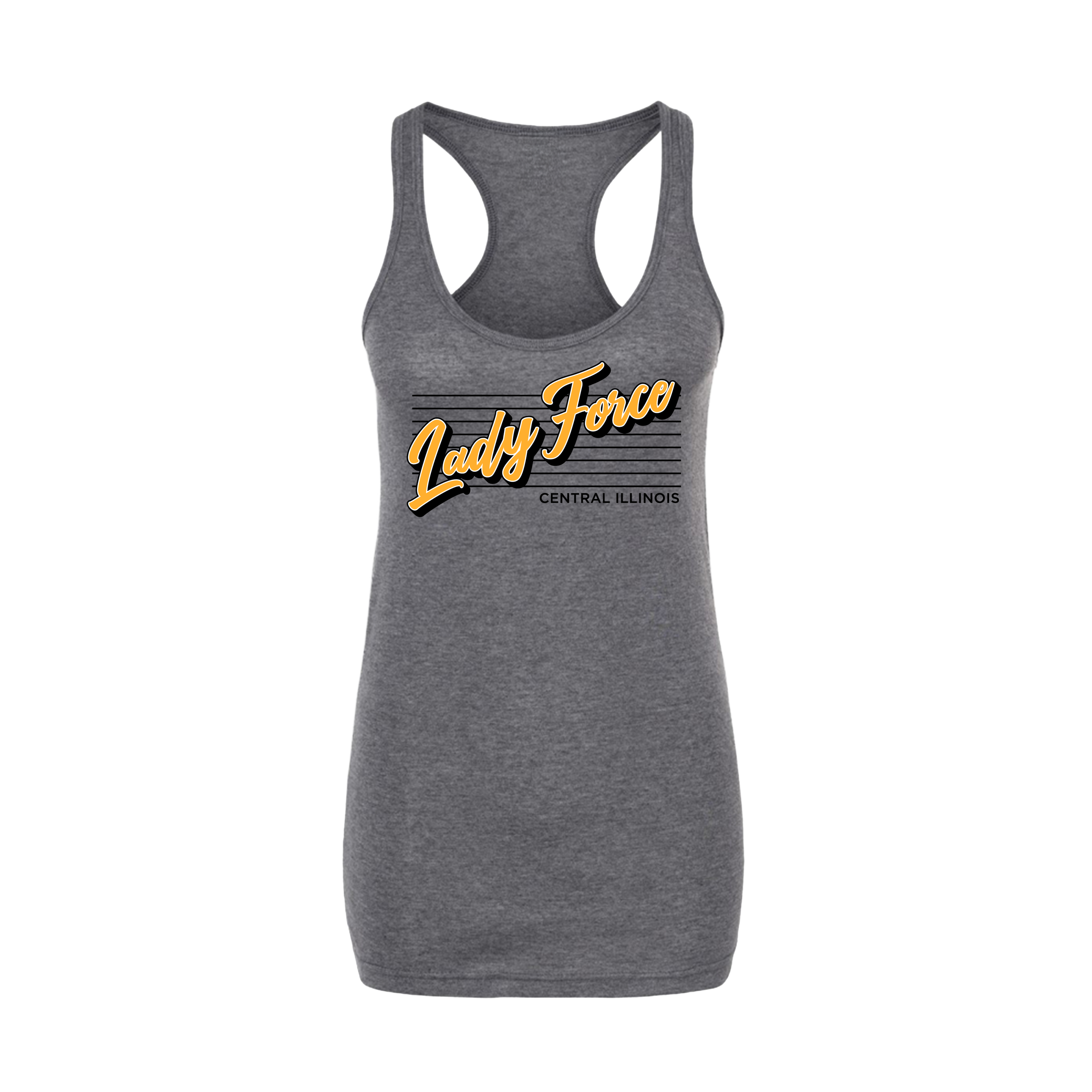 Central IL Lady Force- Women's Tank Top 3 (Heather Charcoal)