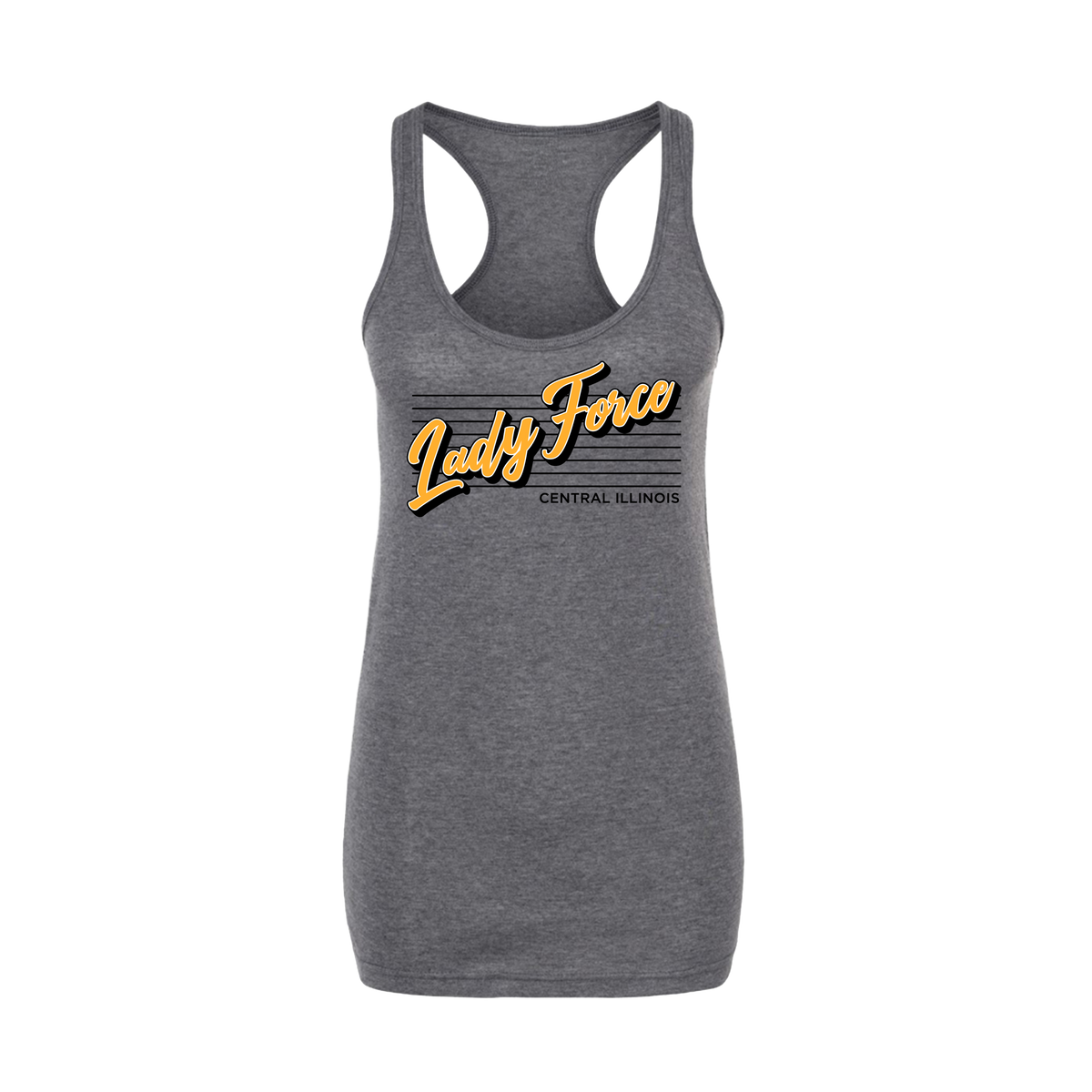 Central IL Lady Force- Women's Tank Top 3 (Heather Charcoal)