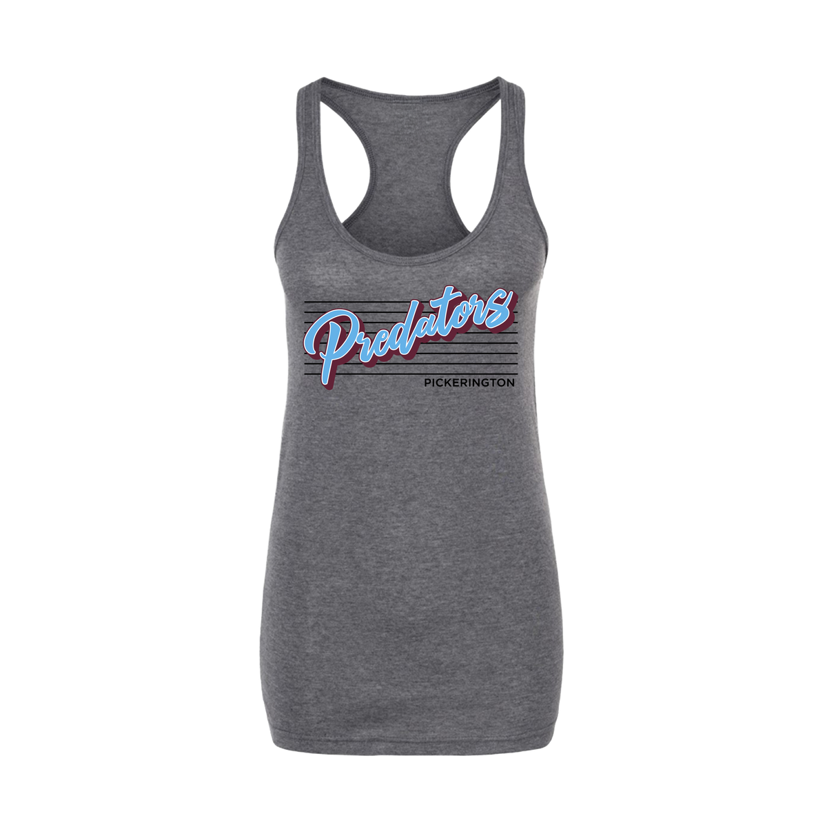 Pickerington Predators Baseball (Lodge) 2026- Women's Tank Top 3 (Heather Charcoal)
