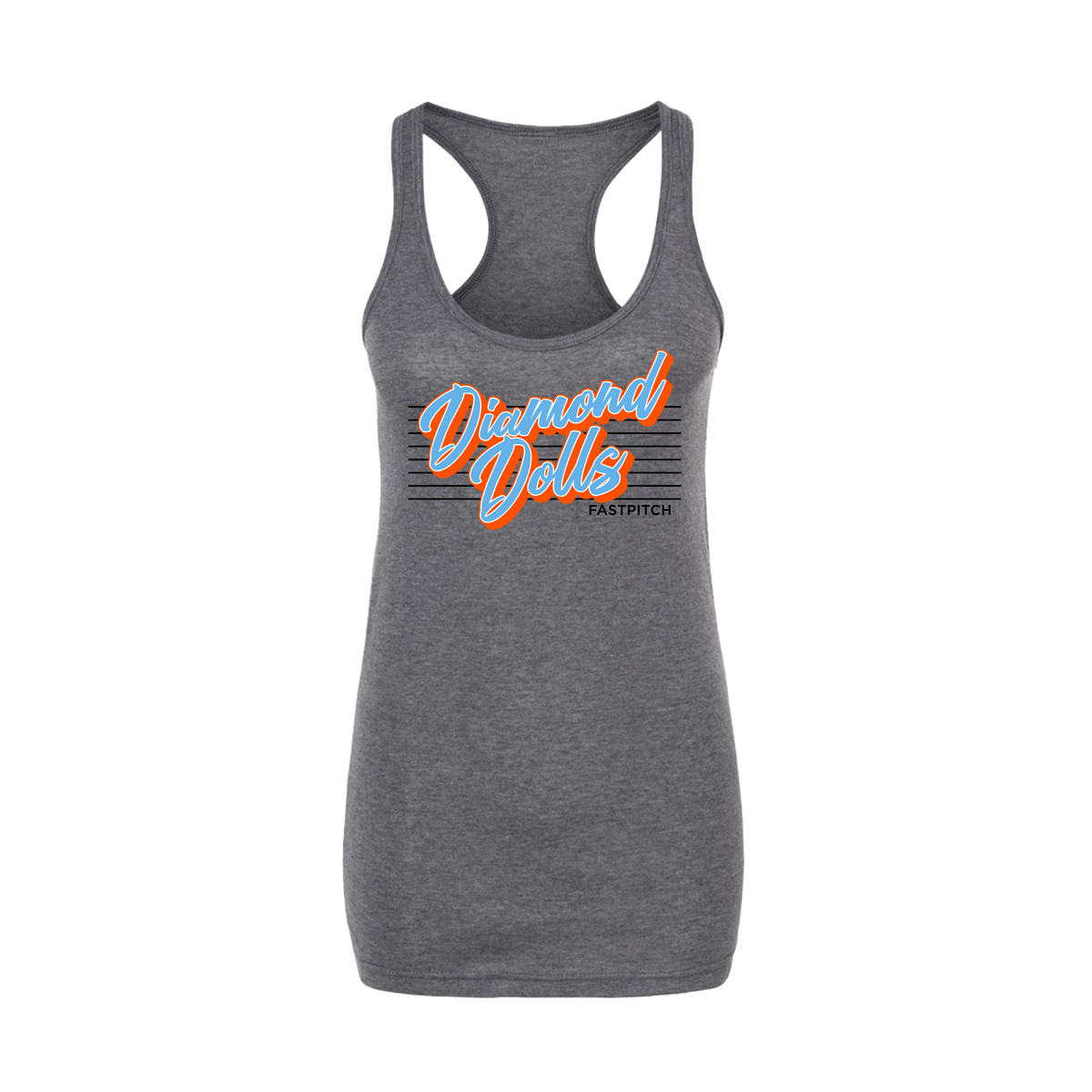 Diamond Dolls (Ozment) Fastpitch- Women's Tank Top 3 (Heather Charcoal)