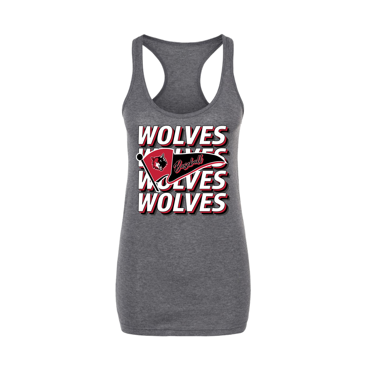 Southern Illinois Wolves (Mahan) Baseball 2026- Women's Tank Top 4 (Heather Charcoal)