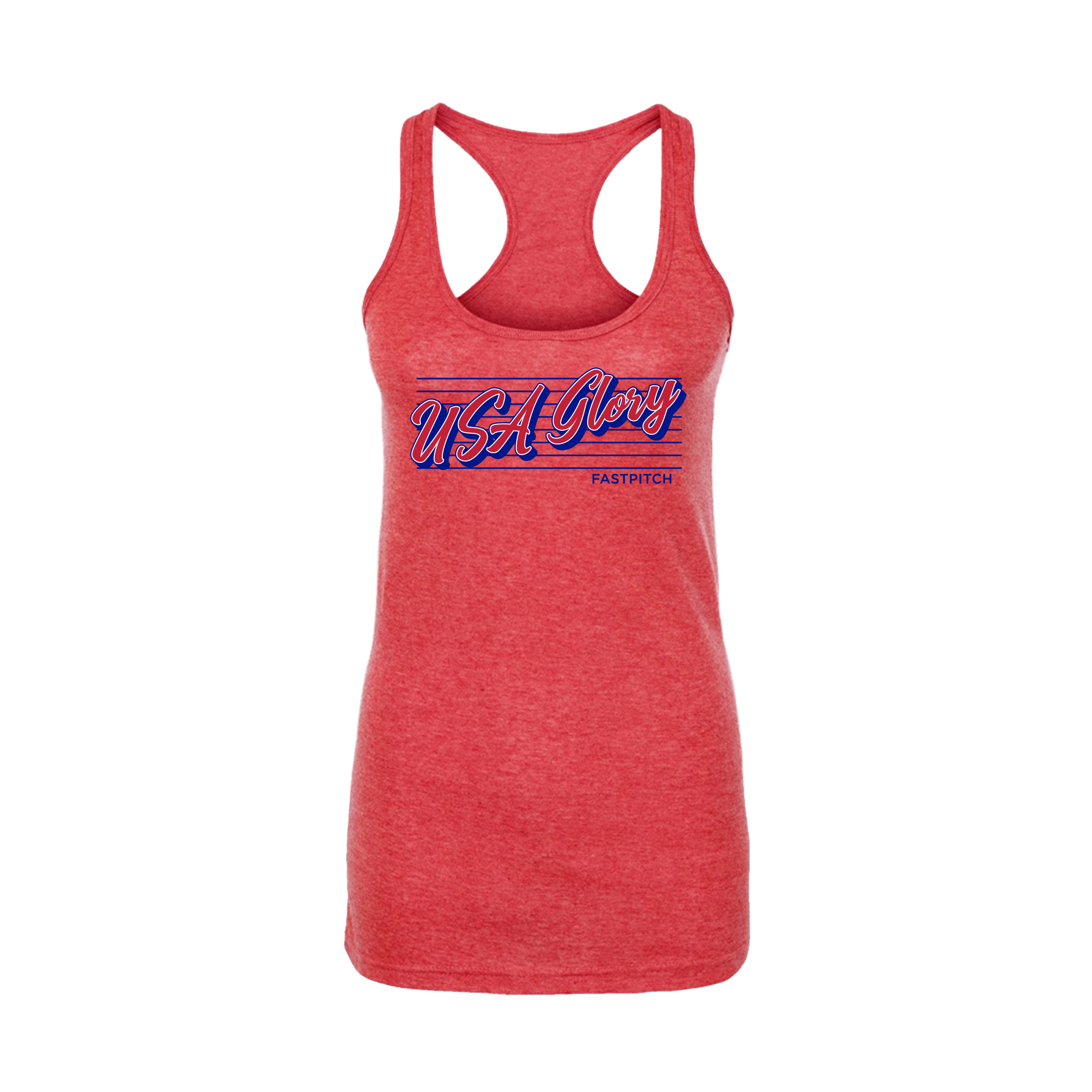USA Glory Fastpitch- Women's Tank Top 4 (Heather Red)