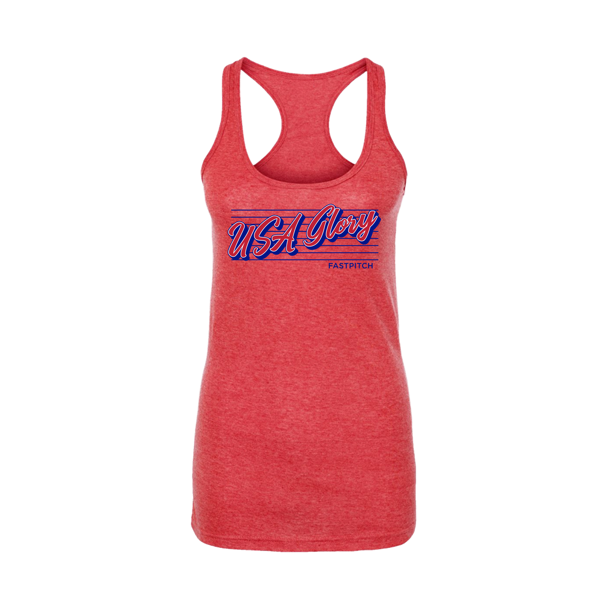 USA Glory Fastpitch- Women's Tank Top 4 (Heather Red)