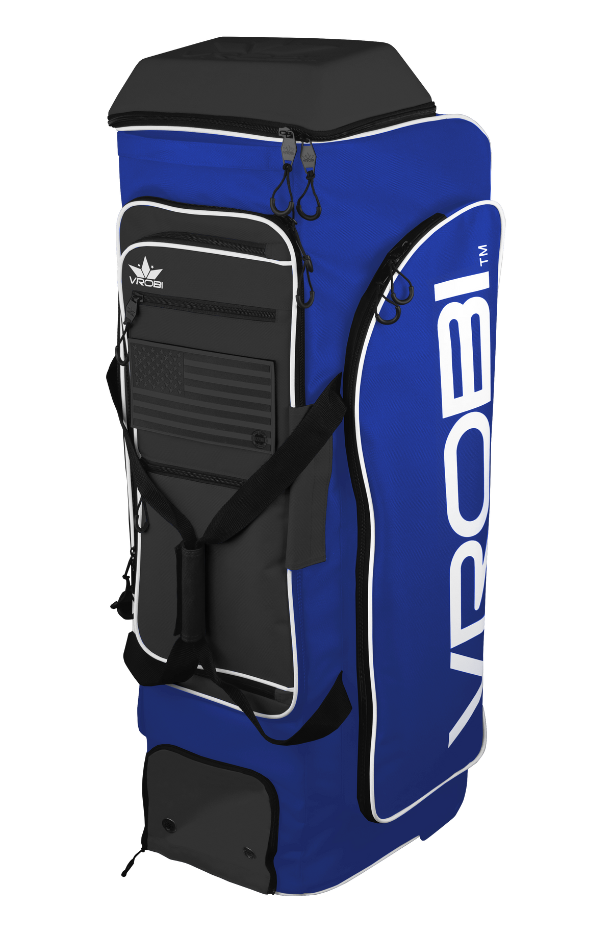 Royal Blue and Black Baseball and Softball Wheeled Catchers Bag