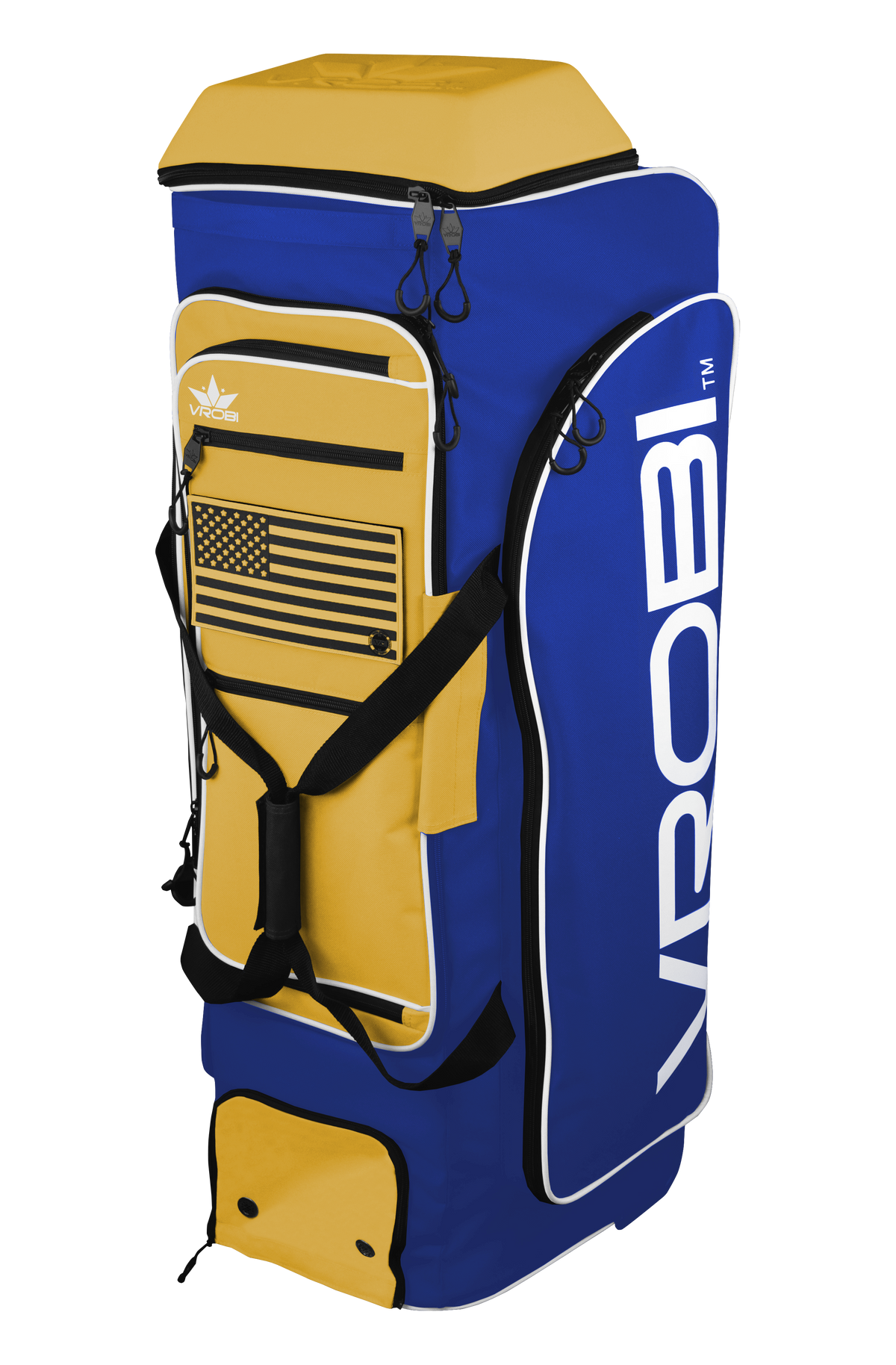 Royal Blue and Gold Baseball and Softball Wheeled Catchers Bag