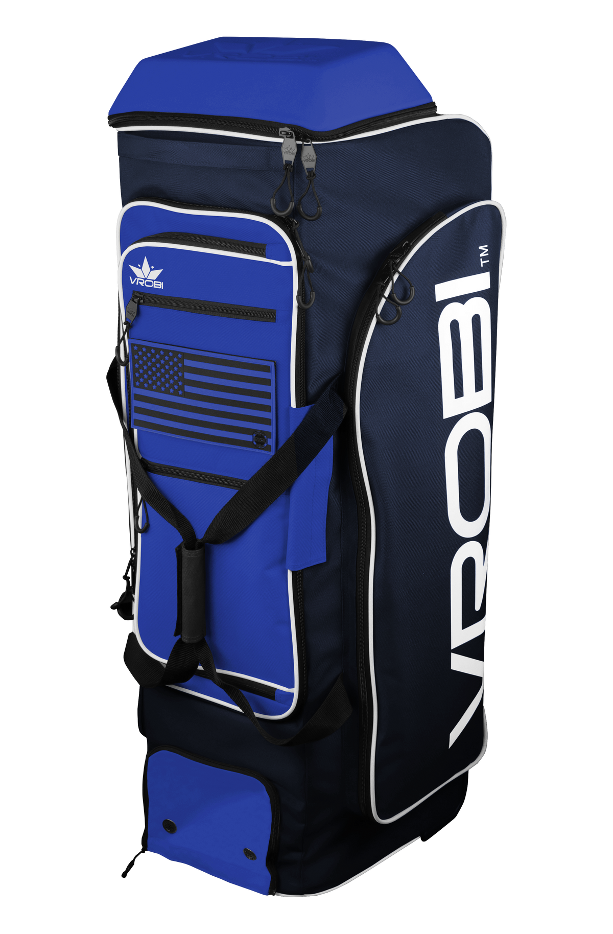 Navy and Royal Blue Baseball and Softball Wheeled Catchers Bag