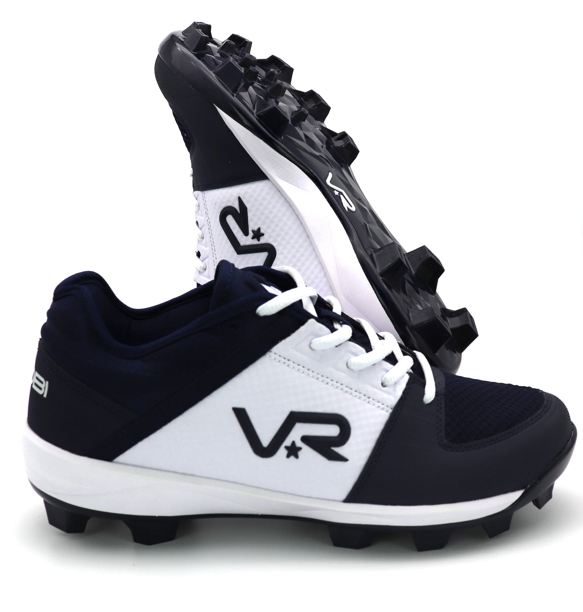 Women's VR76 TPU Cleats- Navy/White