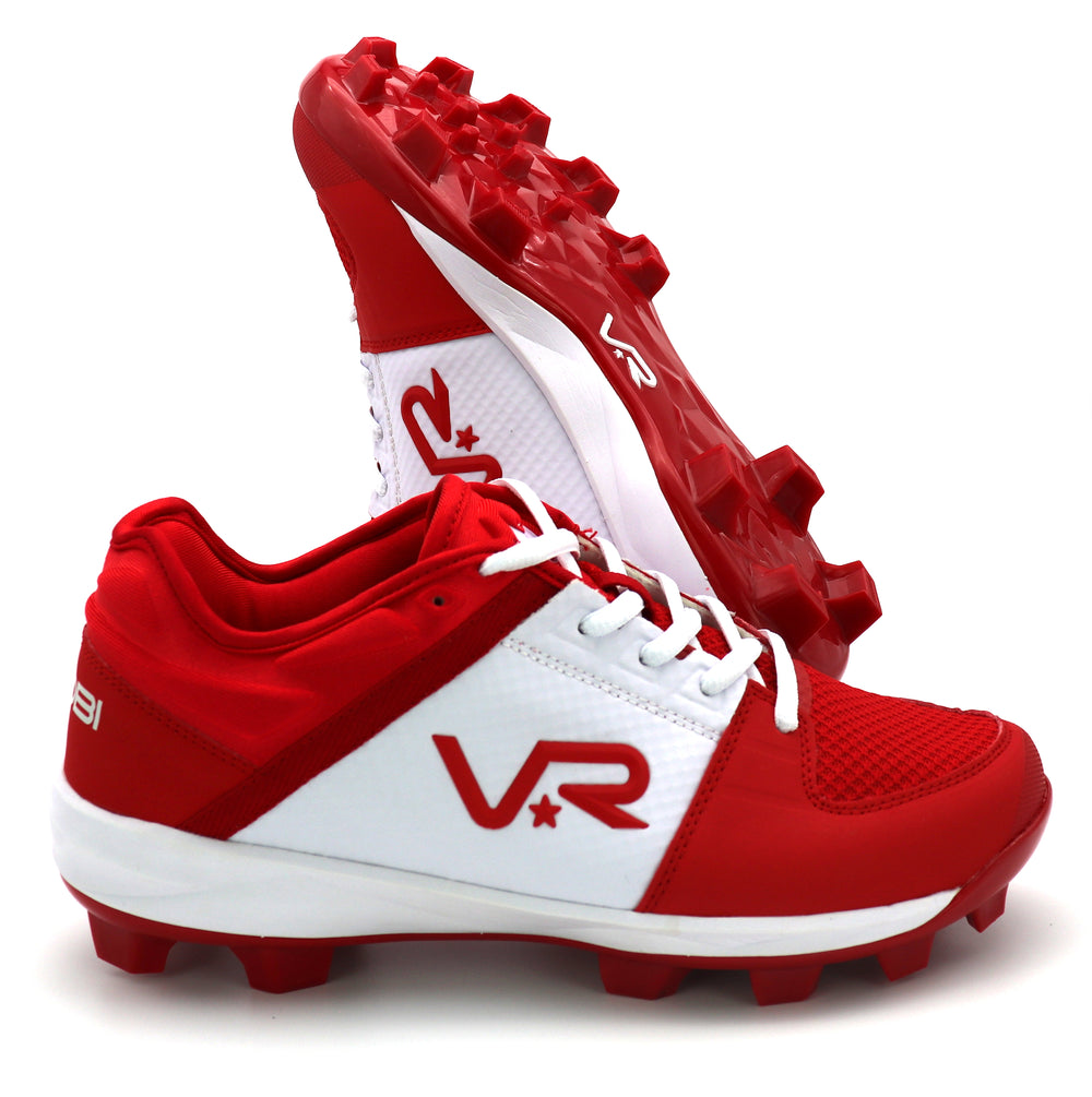 Women's VR76 TPU Cleats- Red/White