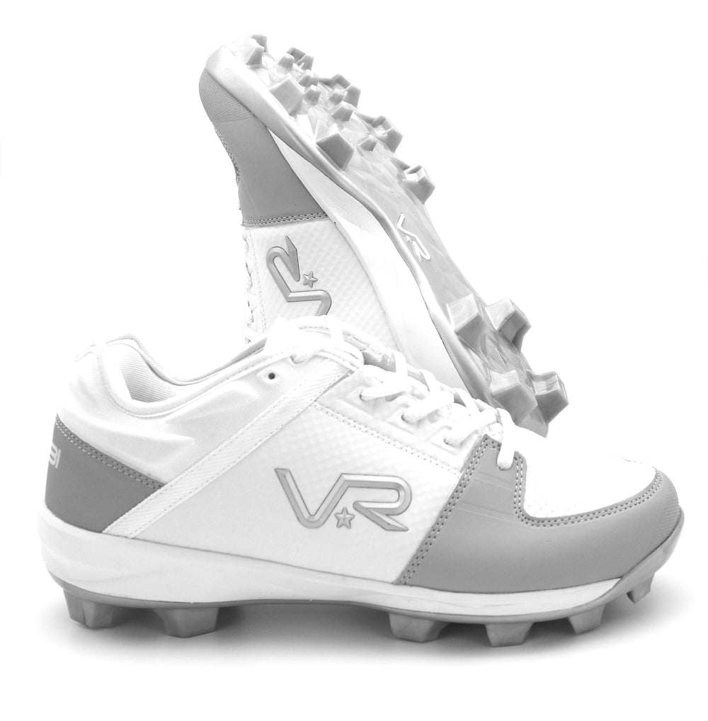 Men's/Youth VR76 TPU Cleats- White/Grey